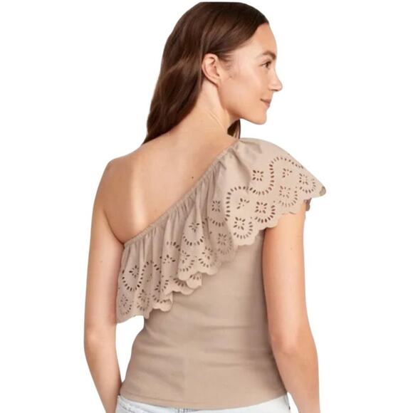 Old Navy One Shoulder top Khaki M - Picture 2 of 6